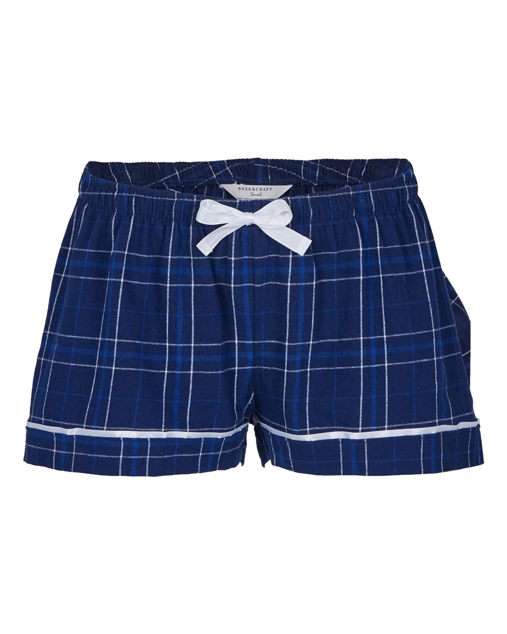 Women's Flannel Shorts - Front - B14403751 - Navy Field Day Plaid
