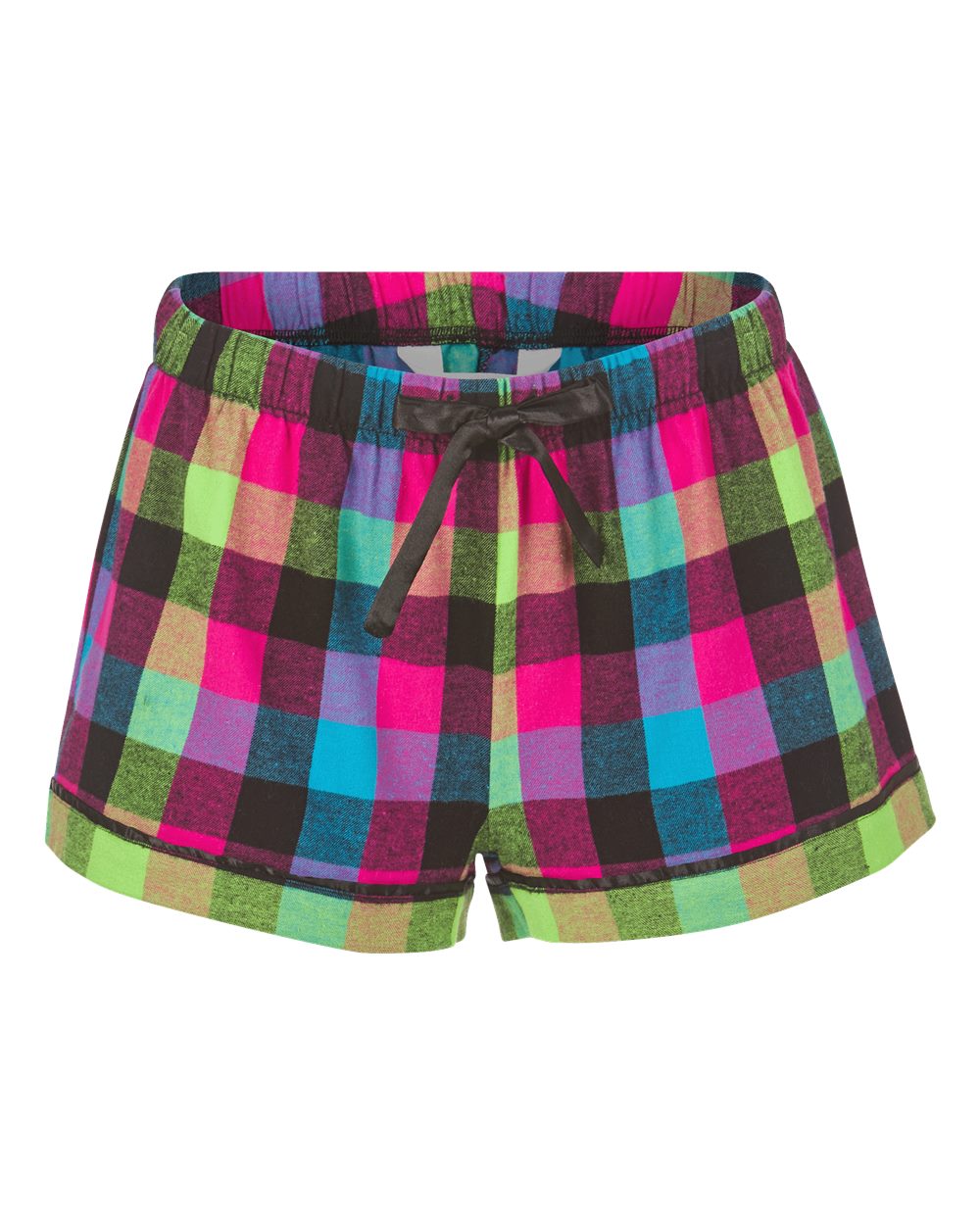 Women's Flannel Shorts - Front - B14403981 - Neon Buffalo