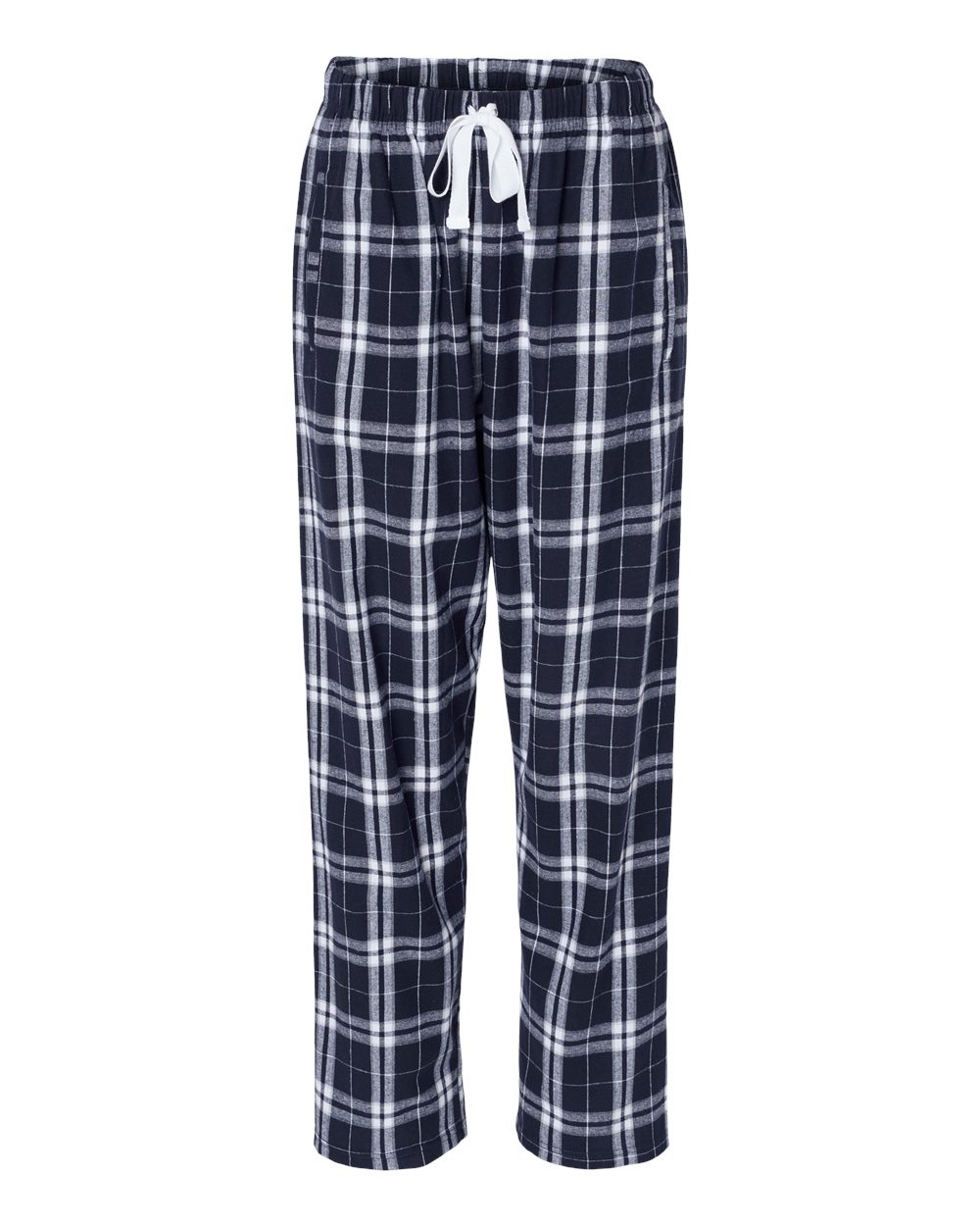 Women's Haley Flannel Pants - Front - B14603191 - Navy/ Silver Plaid