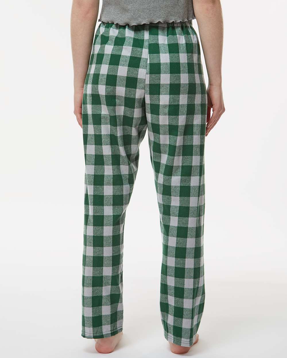 Women's Haley Flannel Pants - OnModelBack - B14603111 - Green/ Oxford Buffalo