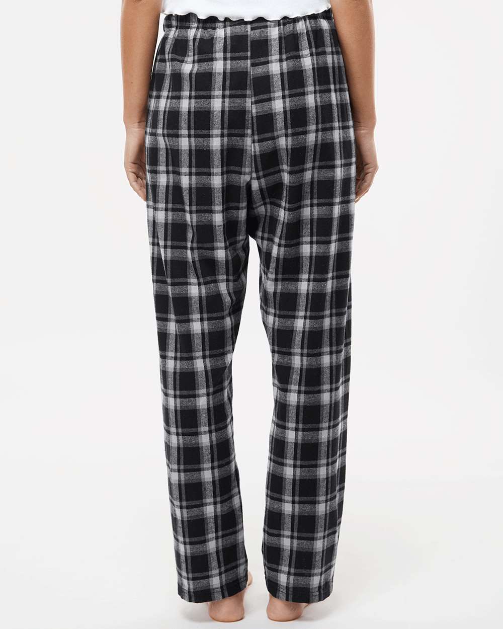Women's Haley Flannel Pants - OnModelBack - B14603121 - Heritage Black Plaid