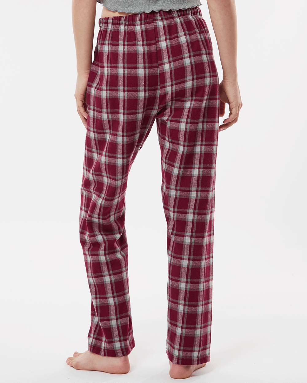Women's Haley Flannel Pants - OnModelBack - B14603141 - Heritage Maroon Plaid