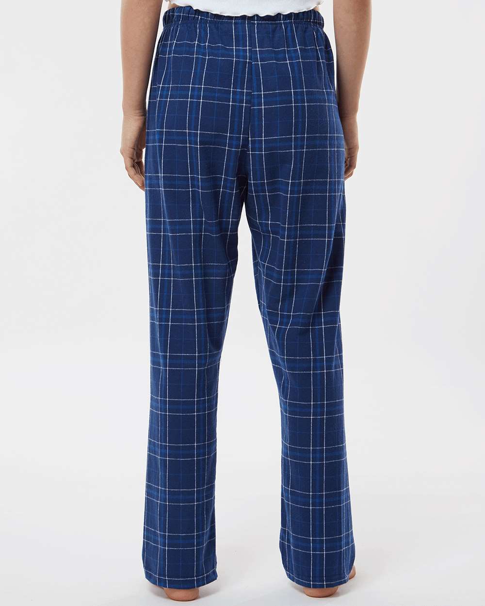 Women's Haley Flannel Pants - OnModelBack - B14603151 - Navy Field Day Plaid