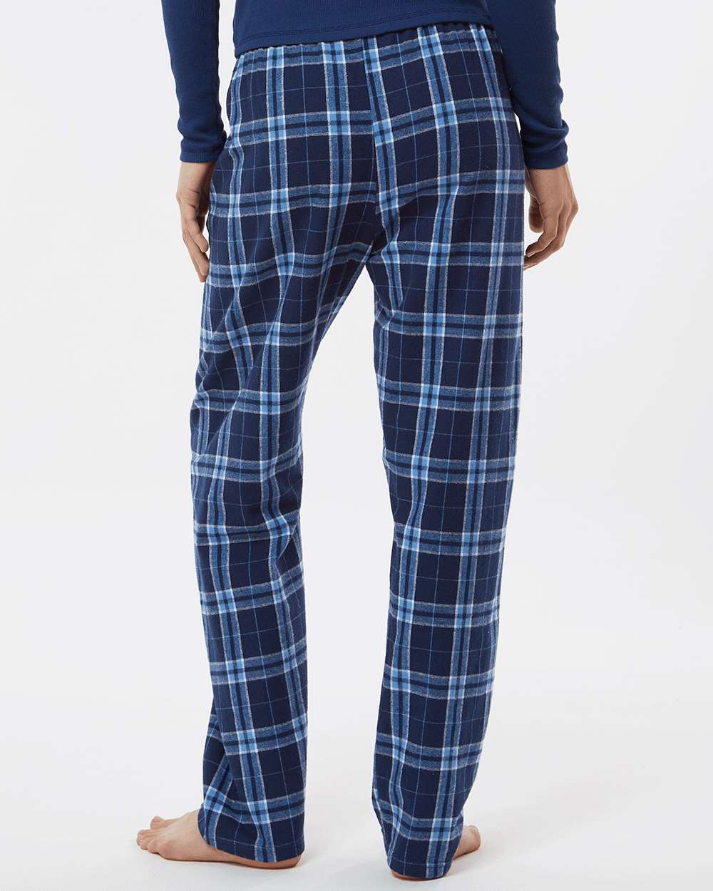 Women's Haley Flannel Pants - OnModelBack - B14603161 - Navy/ Columbia Plaid