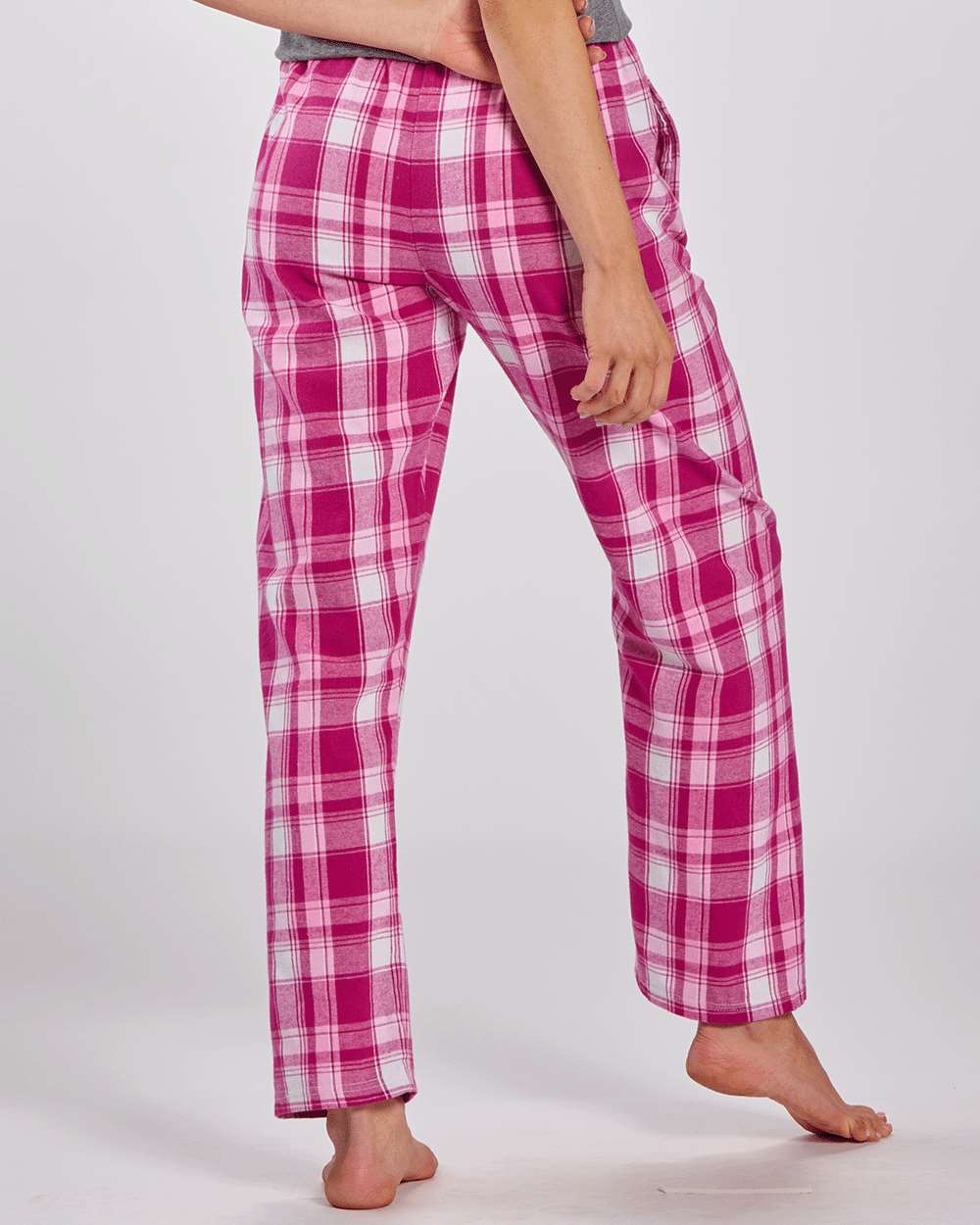 Women's Haley Flannel Pants - OnModelBack - B14603211 - Orchid Sophia Plaid