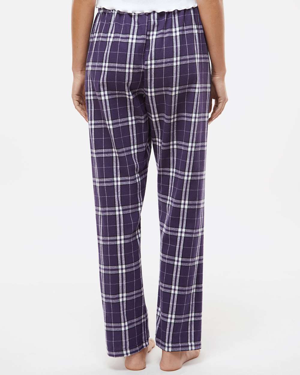 Women's Haley Flannel Pants - OnModelBack - B14603221 - Purple/ White Plaid