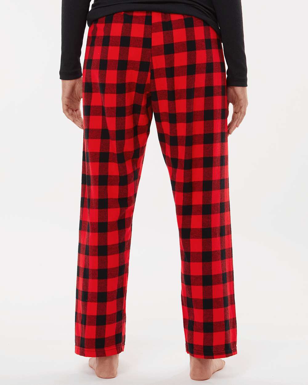 Women's Haley Flannel Pants - OnModelBack - B14603231 - Red/ Black Buffalo
