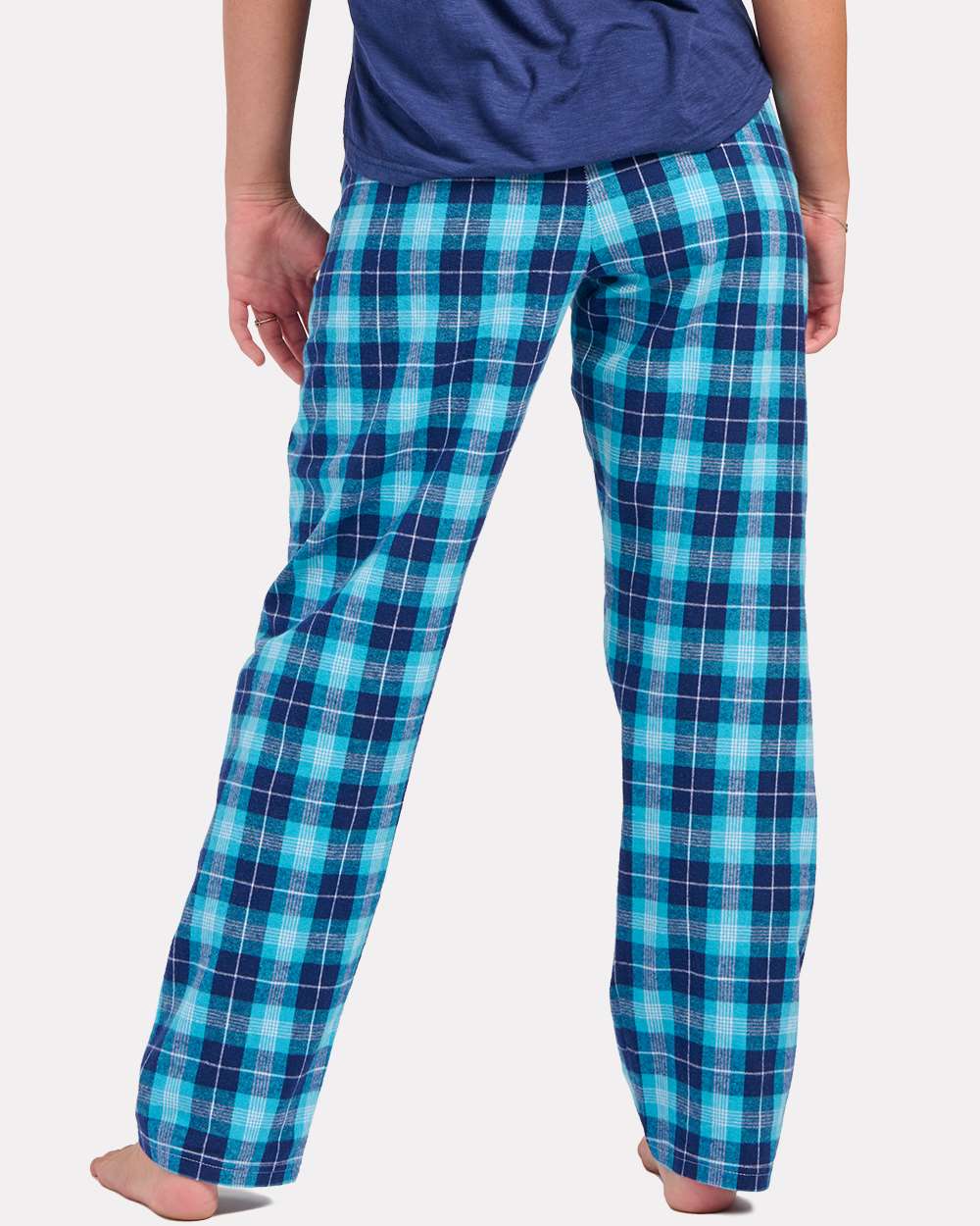Women's Haley Flannel Pants - OnModelBack - B14603345 - Snow Plaid