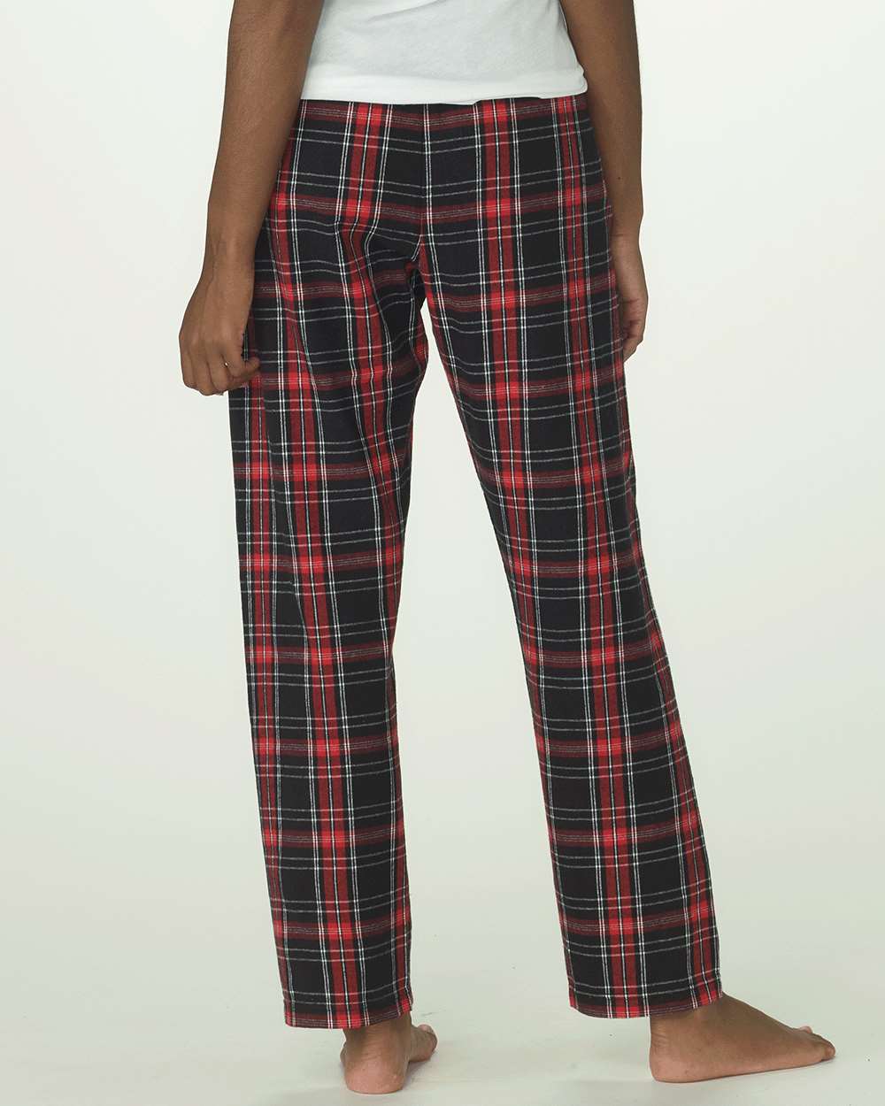 Women's Haley Flannel Pants - OnModelBack - B14603391 - Black/ Red Kingston Plaid