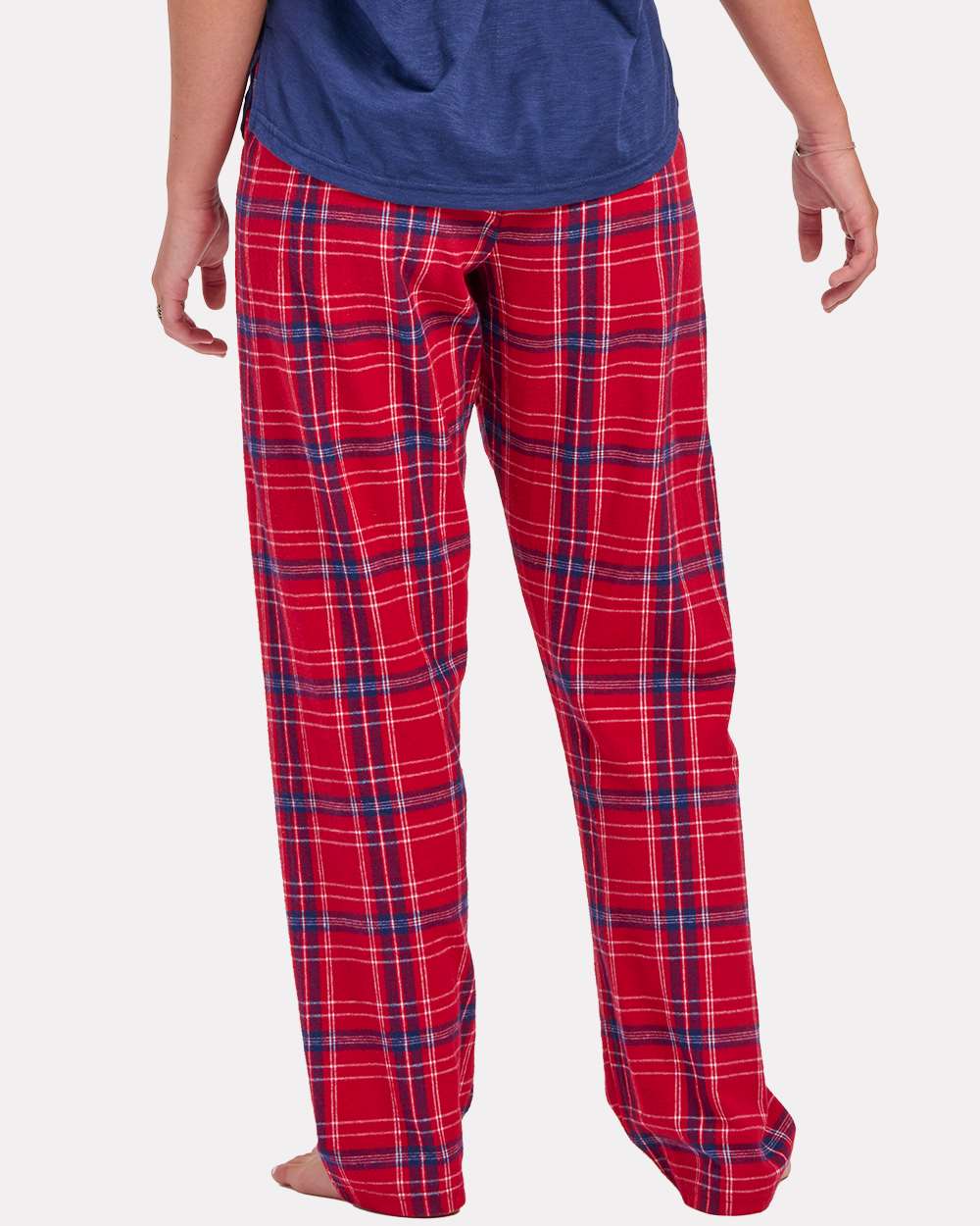 Women's Haley Flannel Pants - OnModelBack - B14603411 - Brick Red Kingston