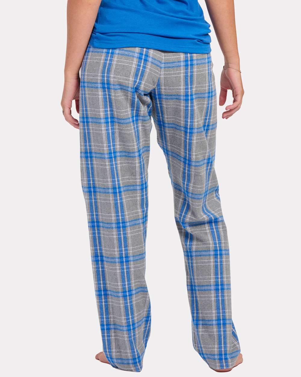 Women's Haley Flannel Pants - OnModelBack - B14603471 - Oxford Heather/ Royal Kingston
