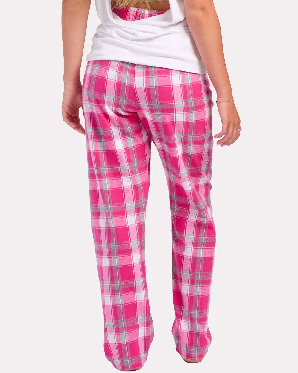 Women's Haley Flannel Pants - OnModelBack - B14603491 - Pink Sophia Plaid