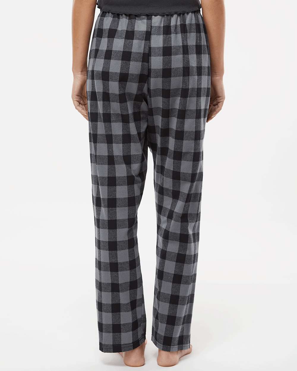 Women's Haley Flannel Pants - OnModelBack - B14603581 - Charcoal/ Black Buffalo