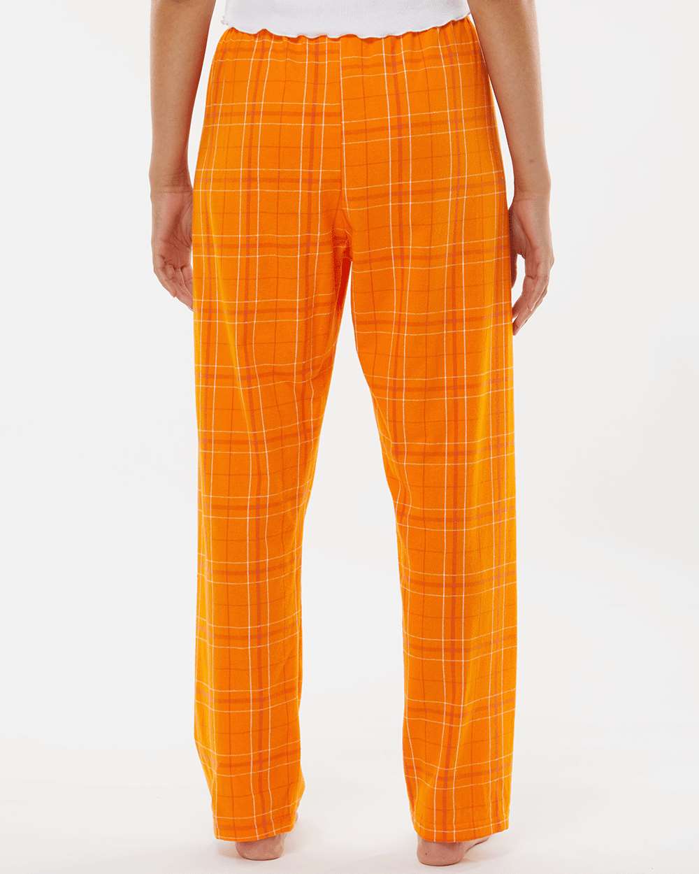 Women's Haley Flannel Pants - OnModelBack - B14603663 - Orange Field Day Plaid