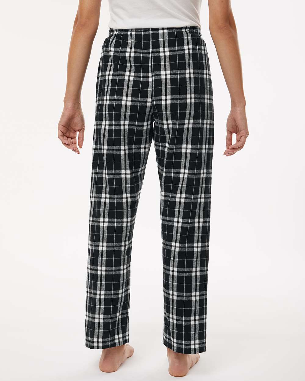 Women's Haley Flannel Pants - OnModelBack - B14603931 - Black/ White