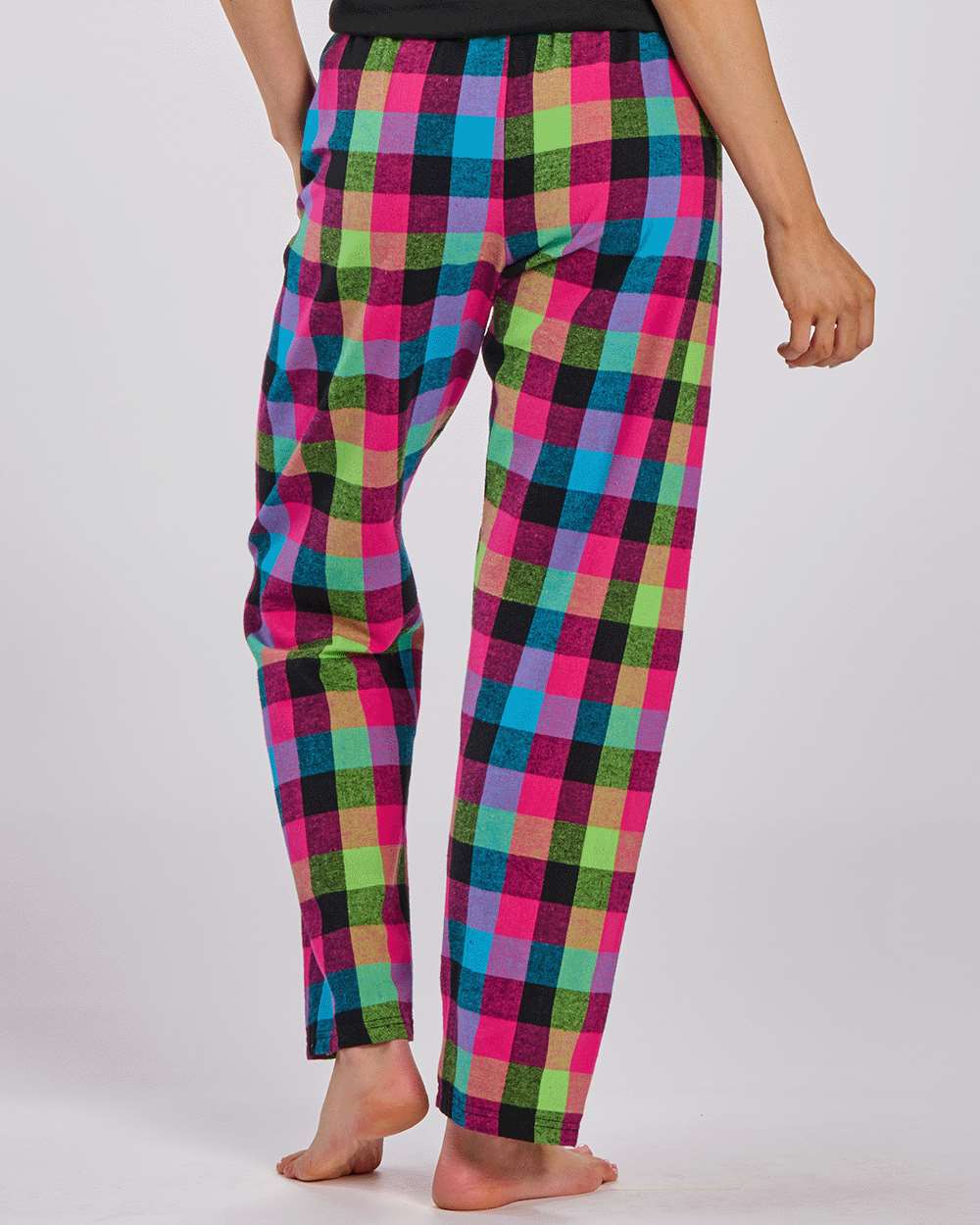 Women's Haley Flannel Pants - OnModelBack - B14603981 - Neon Buffalo