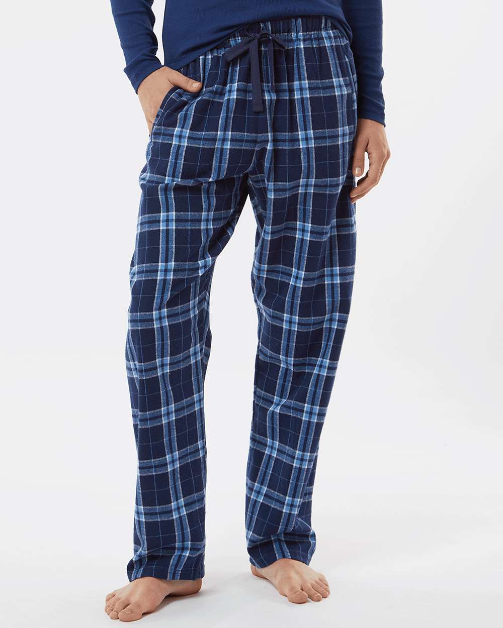 Women's Haley Flannel Pants - OnModelFront - B14603161 - Navy/ Columbia Plaid