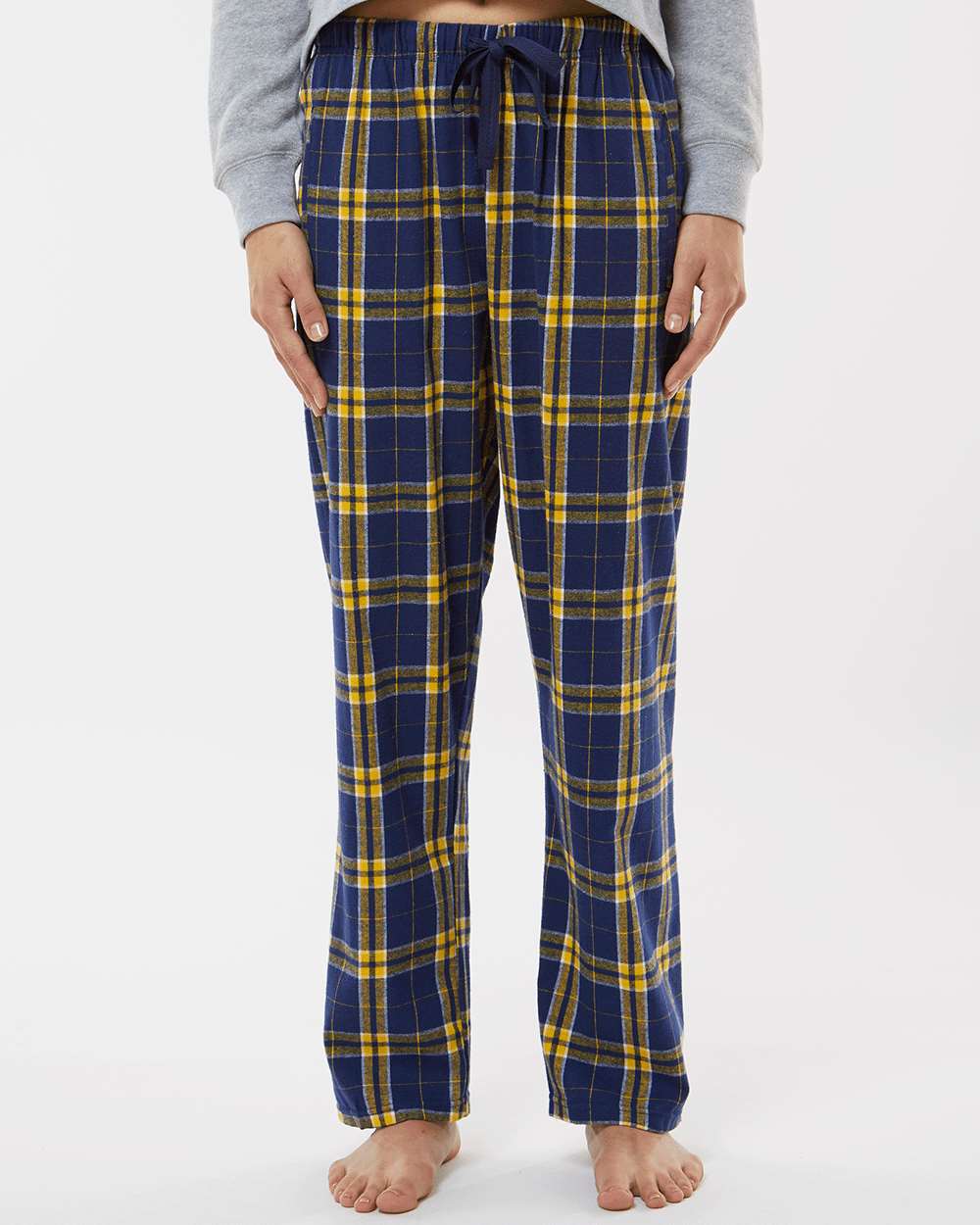 Women's Haley Flannel Pants - OnModelFront - B14603181 - Navy/ Gold