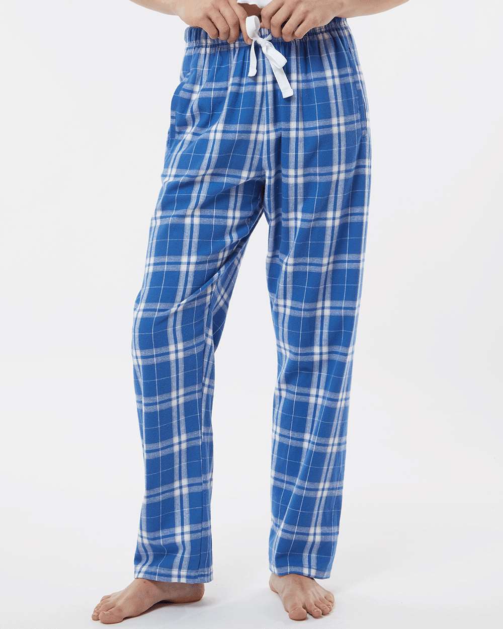 Women's Haley Flannel Pants - OnModelFront - B14603271 - Royal/ Silver Plaid