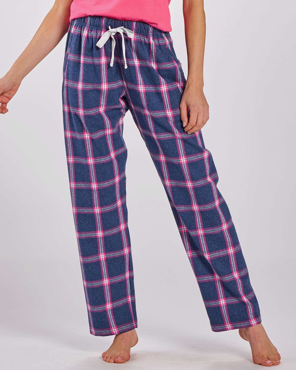 Women's Haley Flannel Pants - OnModelFront - B14603326 - Navy Pink Tomboy Plaid