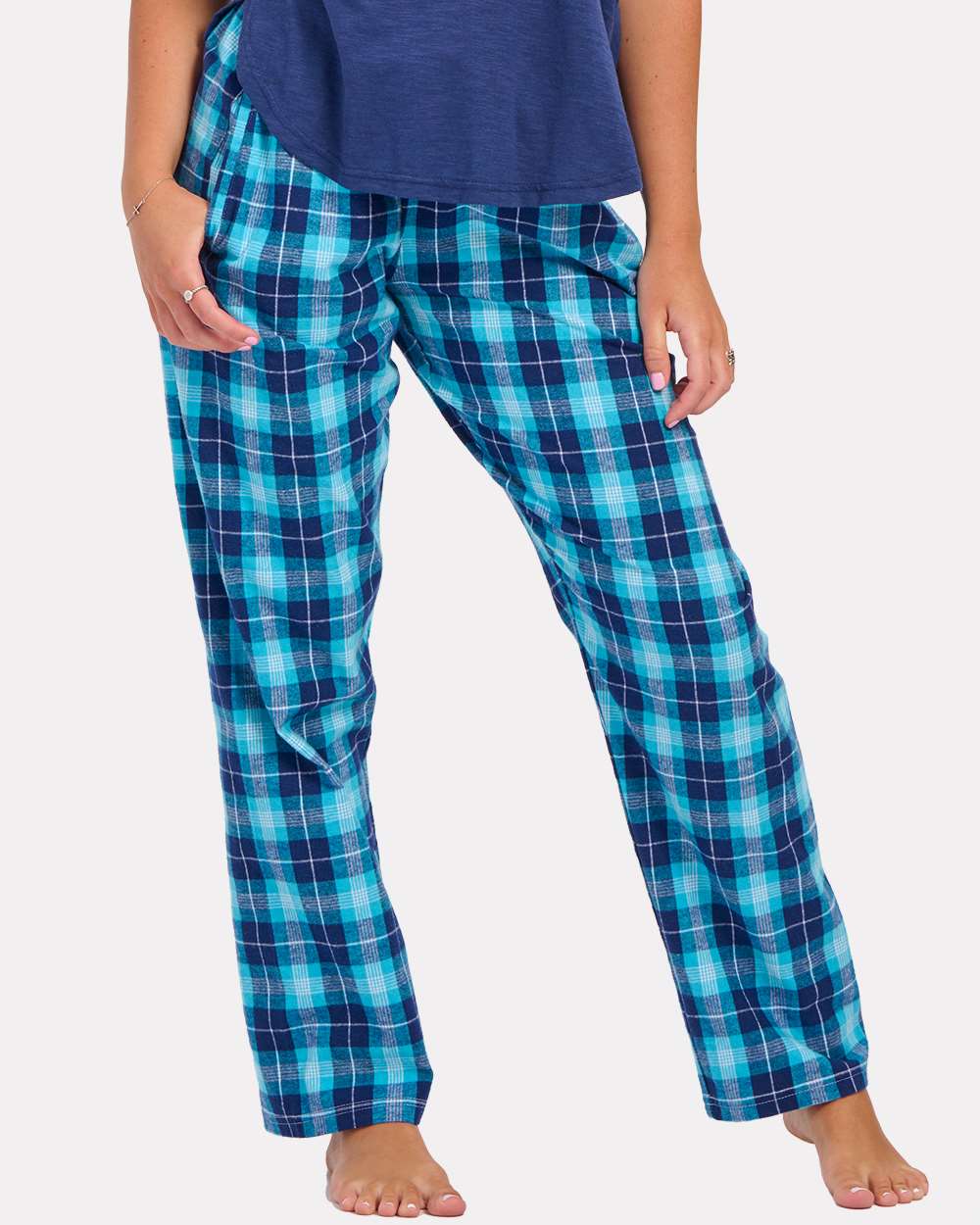Women's Haley Flannel Pants - OnModelFront - B14603345 - Snow Plaid