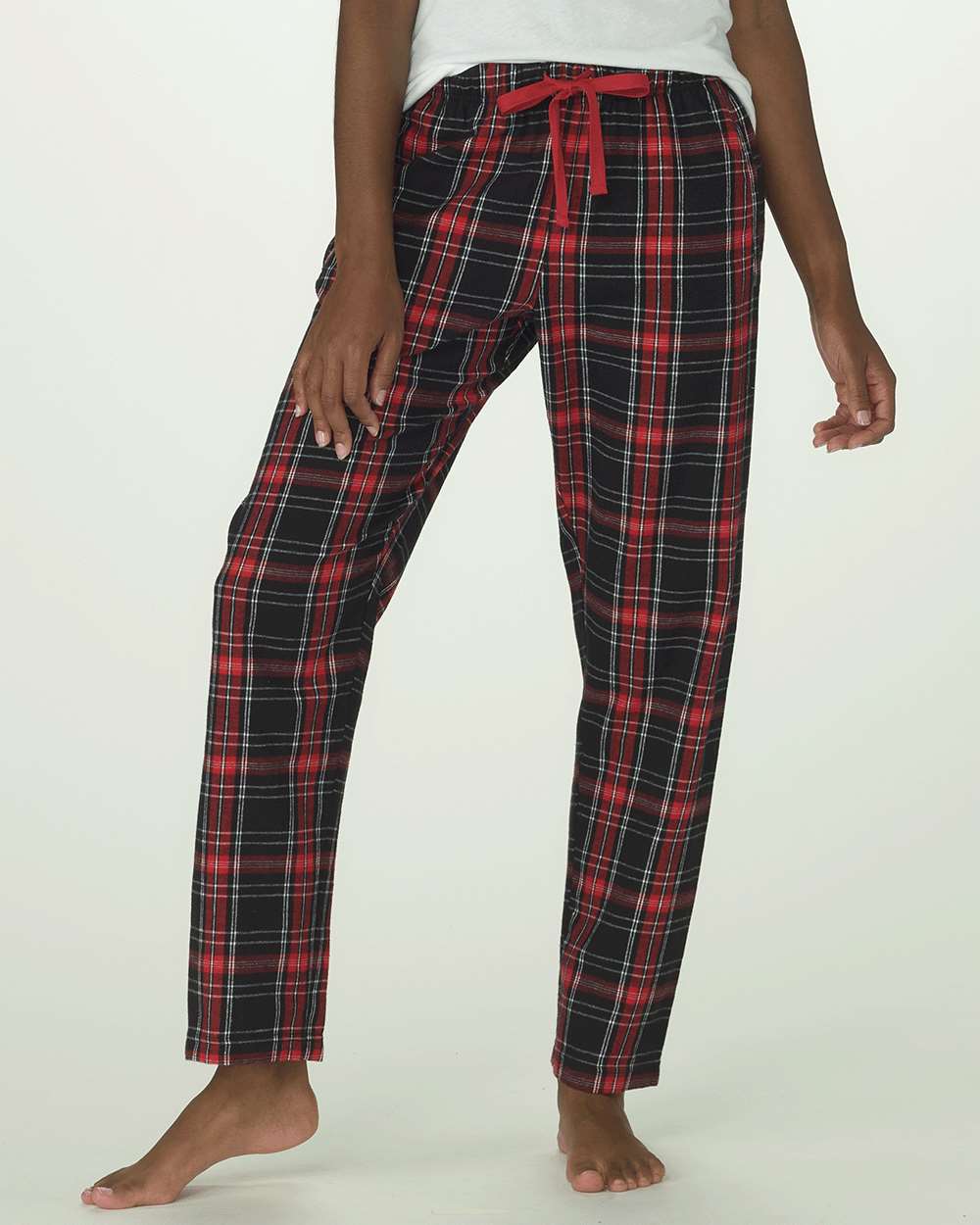 Women's Haley Flannel Pants - OnModelFront - B14603391 - Black/ Red Kingston Plaid