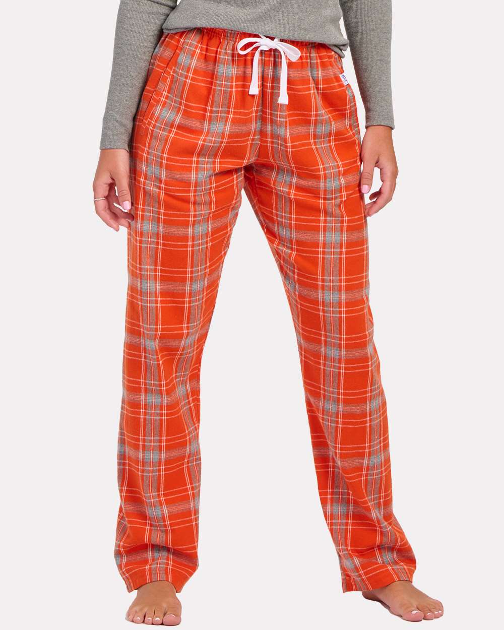 Women's Haley Flannel Pants - OnModelFront - B14603421 - Burnt Orange Kingston Plaid