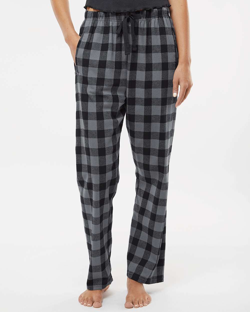 Women's Haley Flannel Pants - OnModelFront - B14603581 - Charcoal/ Black Buffalo