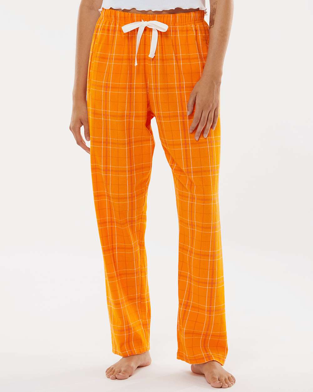 Women's Haley Flannel Pants - OnModelFront - B14603663 - Orange Field Day Plaid