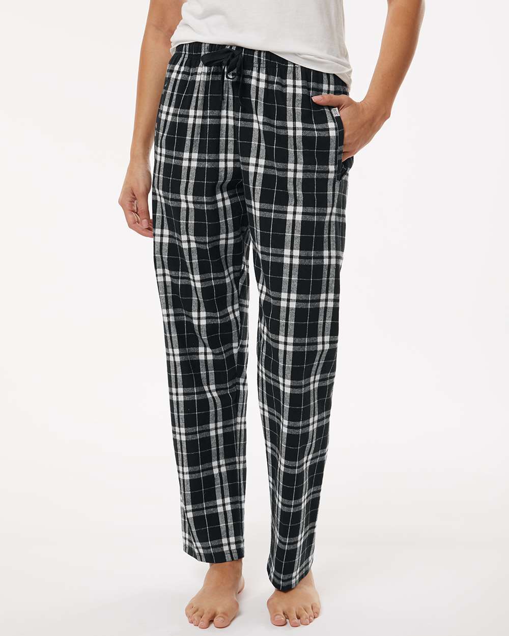 Women's Haley Flannel Pants - OnModelFront - B14603931 - Black/ White