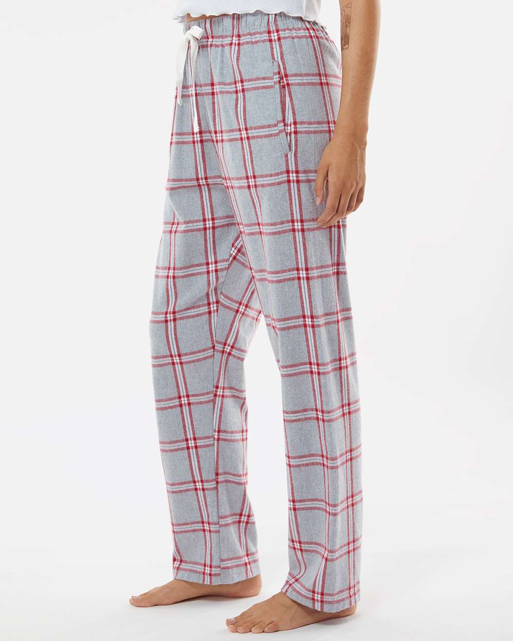 Women's Haley Flannel Pants - OnModelSide - B14603091 - Oxford Red Tomboy Plaid