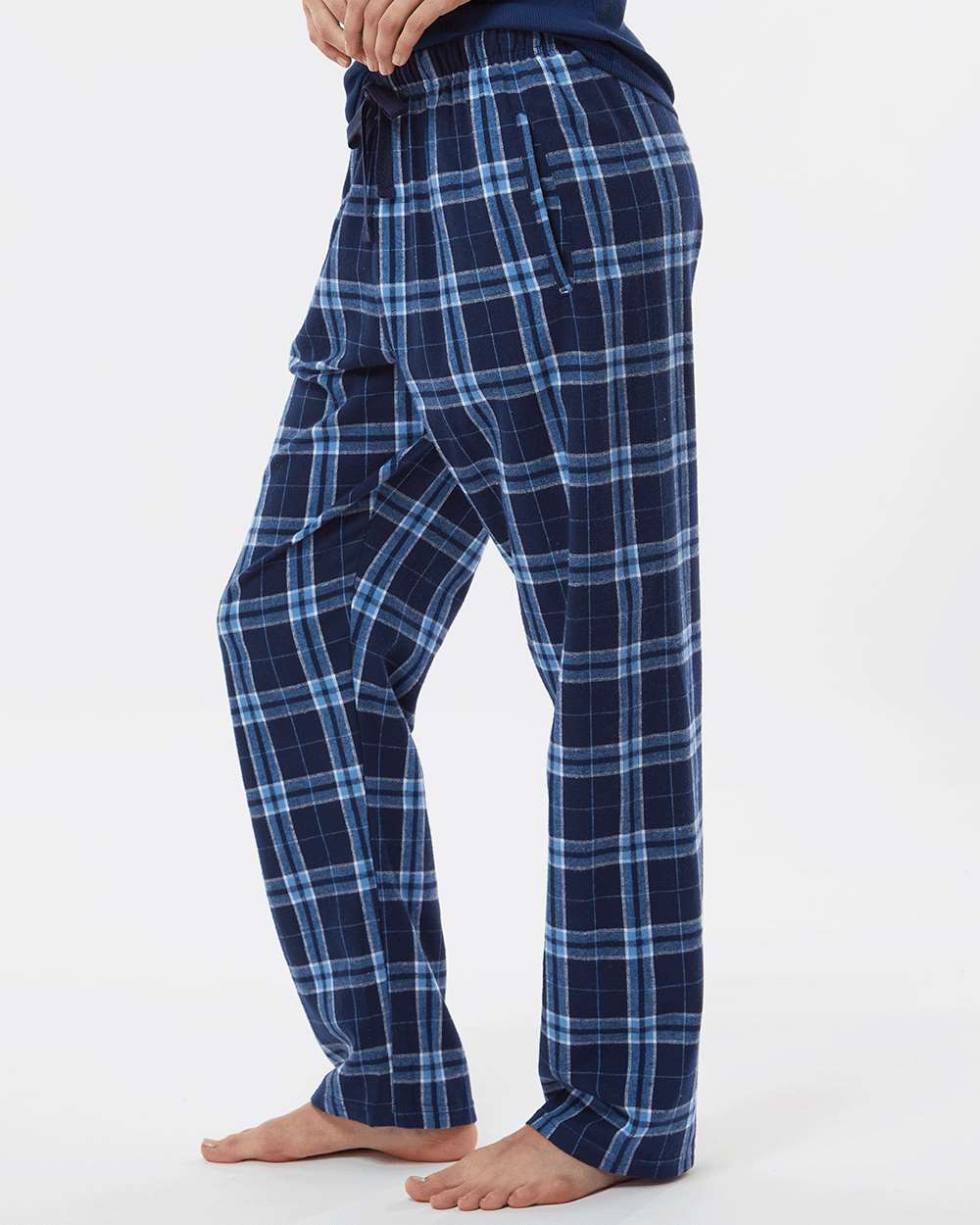 Women's Haley Flannel Pants - OnModelSide - B14603161 - Navy/ Columbia Plaid