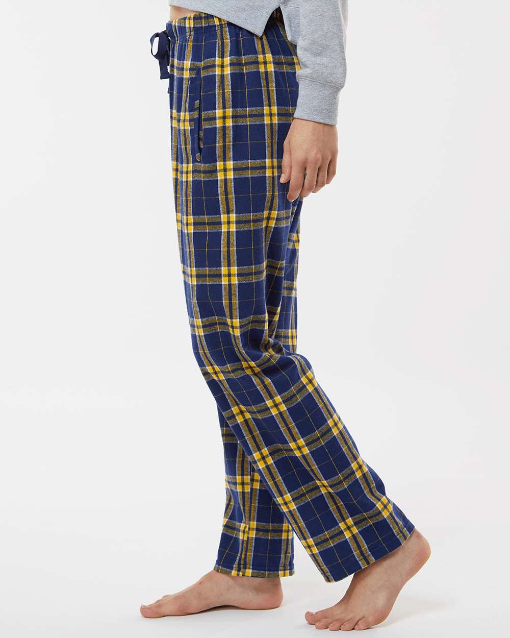 Women's Haley Flannel Pants - OnModelSide - B14603181 - Navy/ Gold