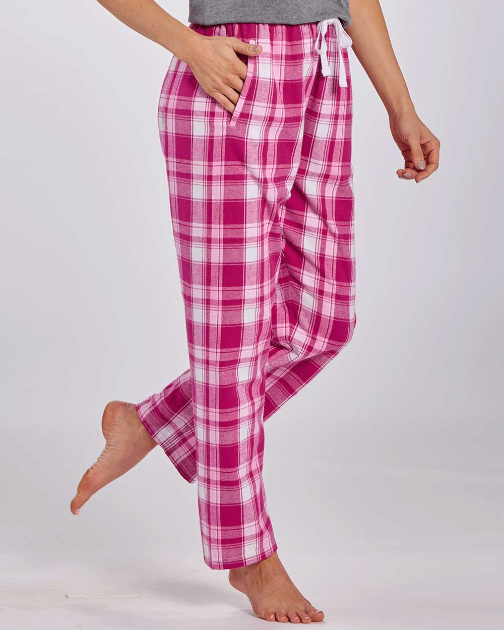 Women's Haley Flannel Pants - OnModelSide - B14603211 - Orchid Sophia Plaid