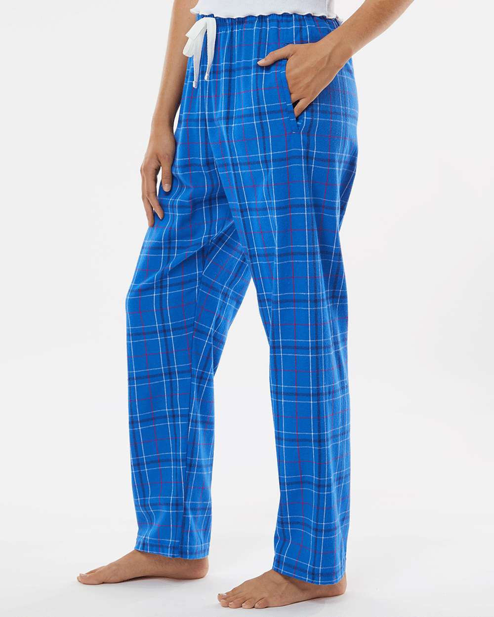 Women's Haley Flannel Pants - OnModelSide - B14603263 - Royal Field Day Plaid