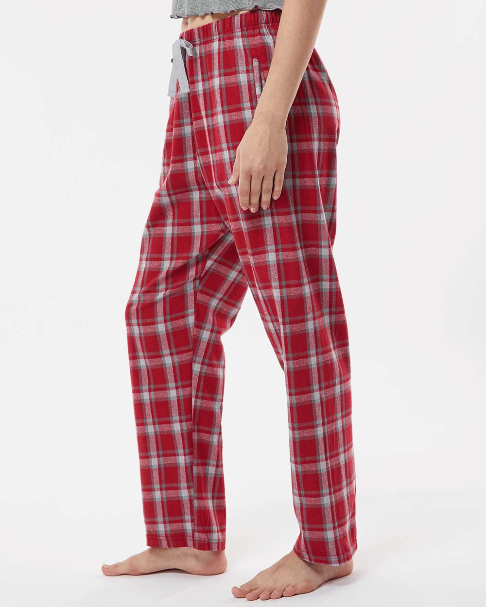 Women's Haley Flannel Pants - OnModelSide - B14603531 - Heritage Garnet Plaid