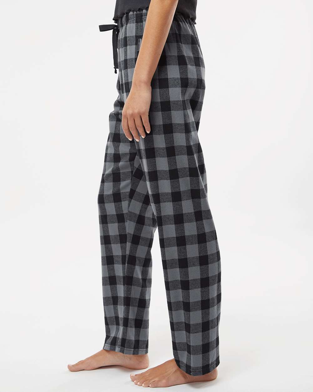 Women's Haley Flannel Pants - OnModelSide - B14603581 - Charcoal/ Black Buffalo