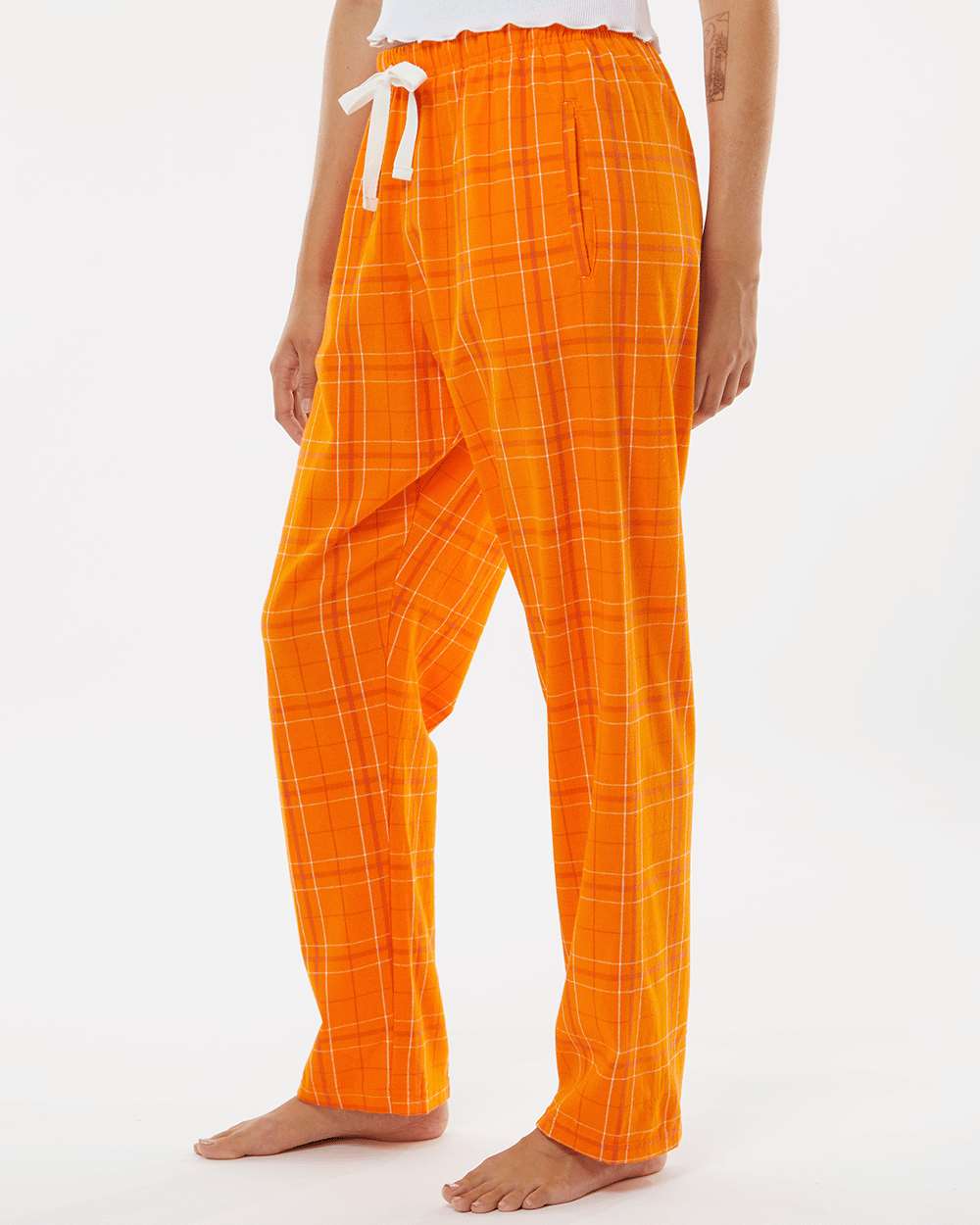 Women's Haley Flannel Pants - OnModelSide - B14603663 - Orange Field Day Plaid