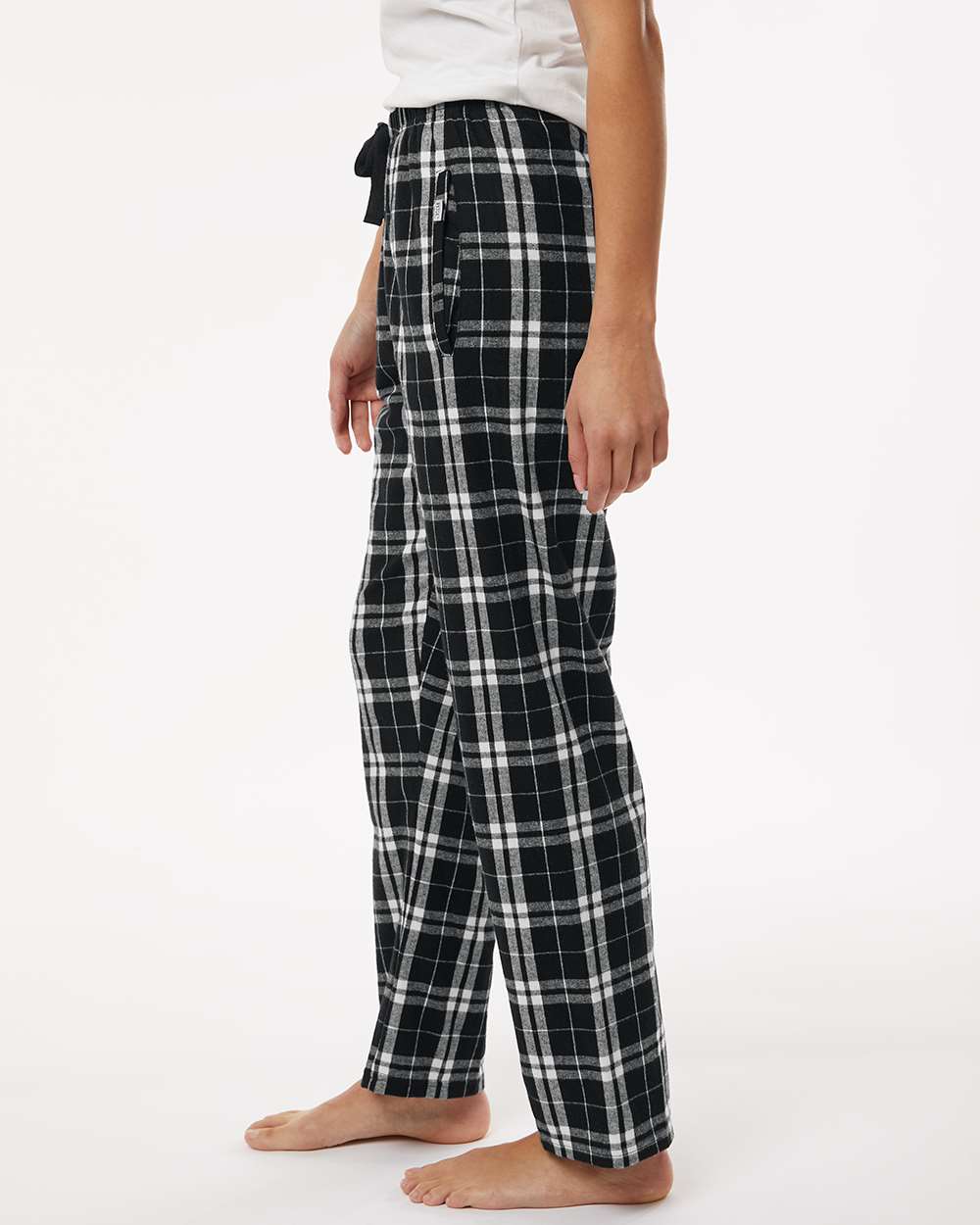 Women's Haley Flannel Pants - OnModelSide - B14603931 - Black/ White