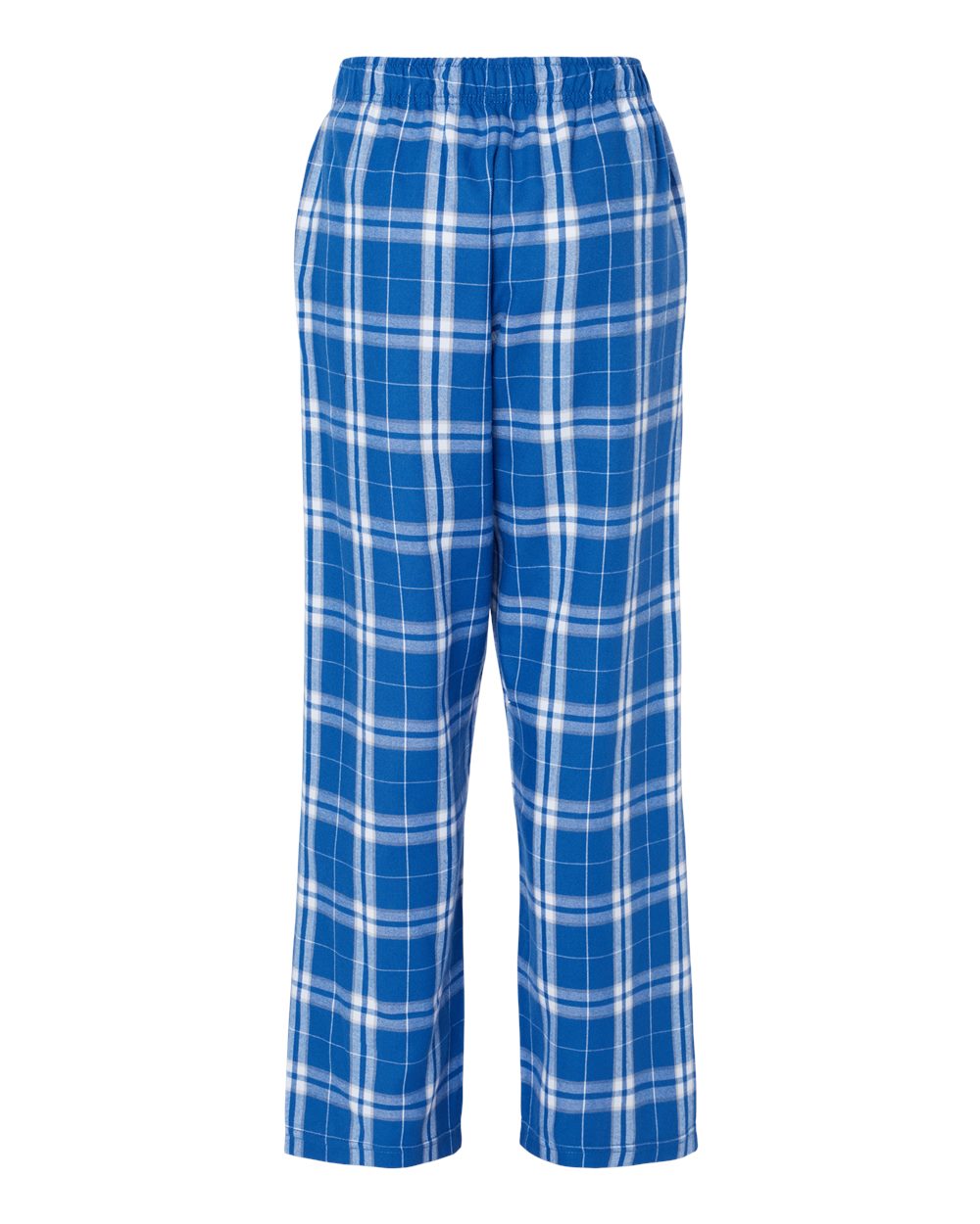 Youth Flannel Pants - Back - B20603213 - Royal/ Silver Plaid