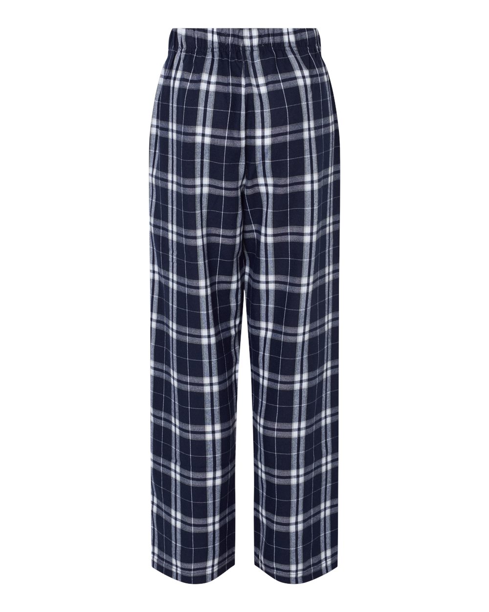 Youth Flannel Pants - Back - B20603653 - Navy/ Silver Plaid