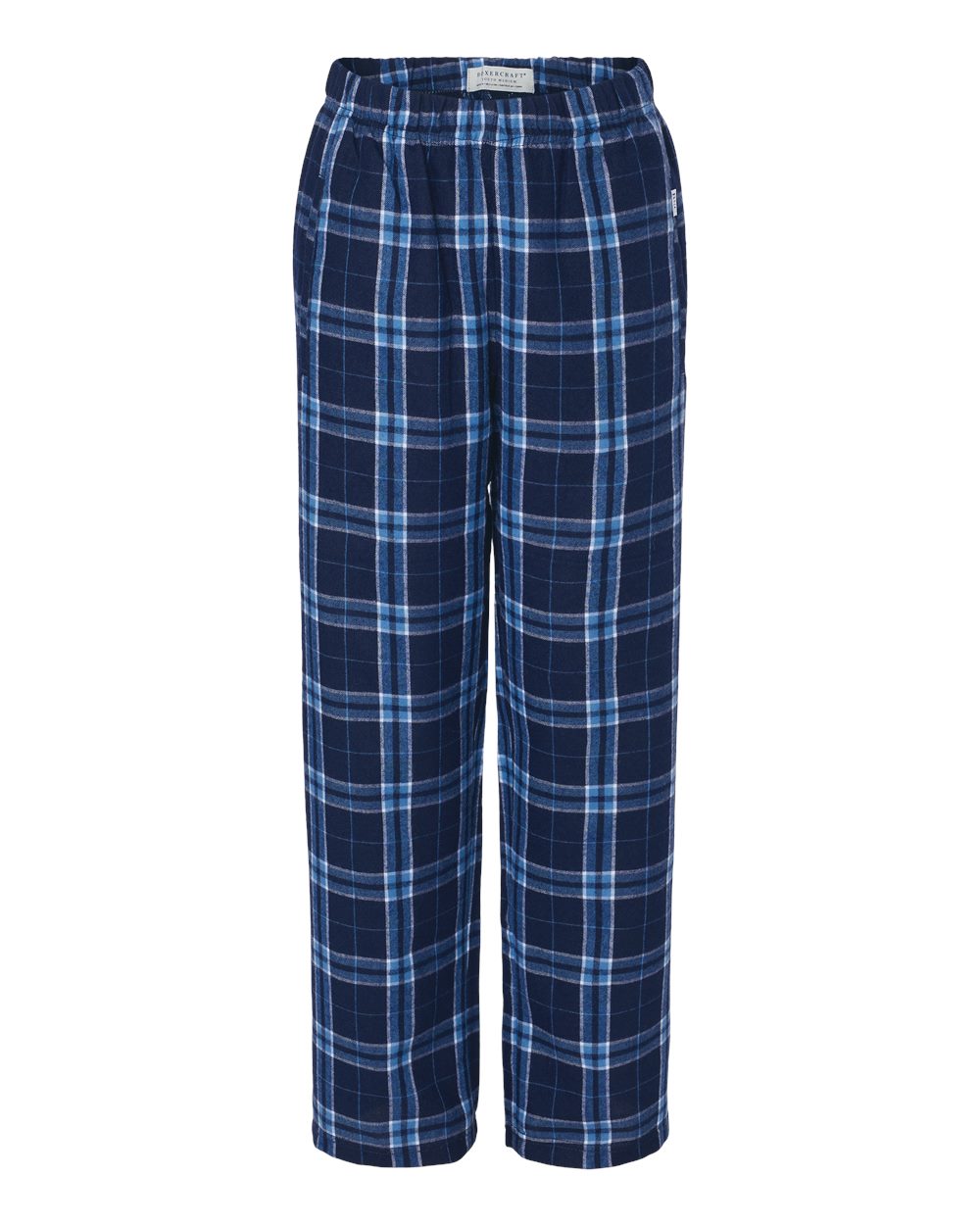 Youth Flannel Pants - Front - B20603133 - Navy/ Columbia Plaid