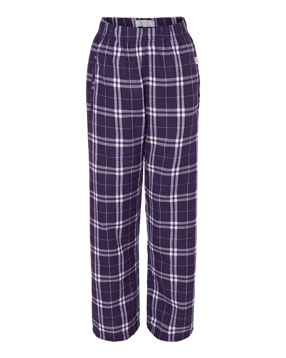 Youth Flannel Pants - Front - B20603153 - Purple/ White Plaid