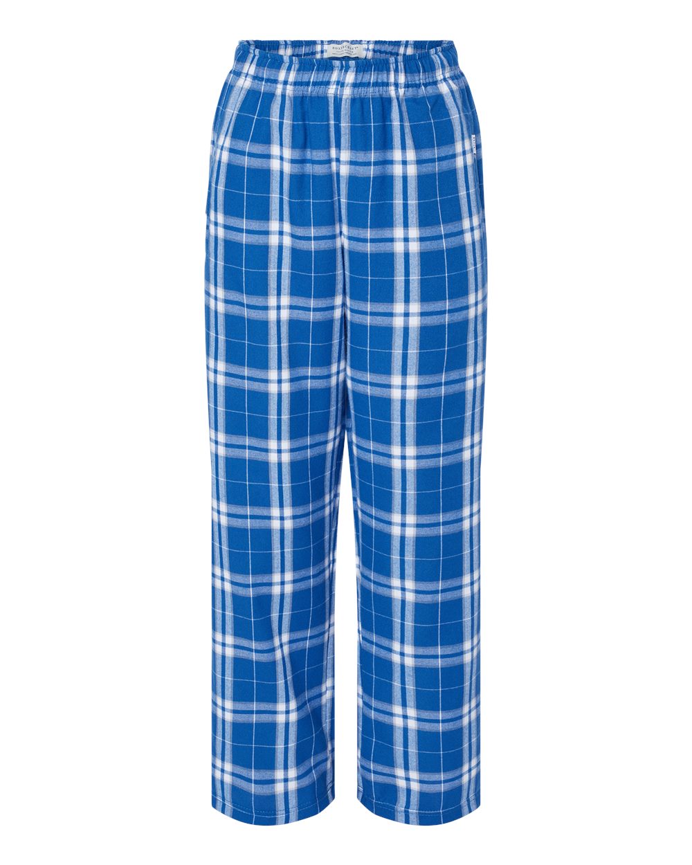 Youth Flannel Pants - Front - B20603213 - Royal/ Silver Plaid