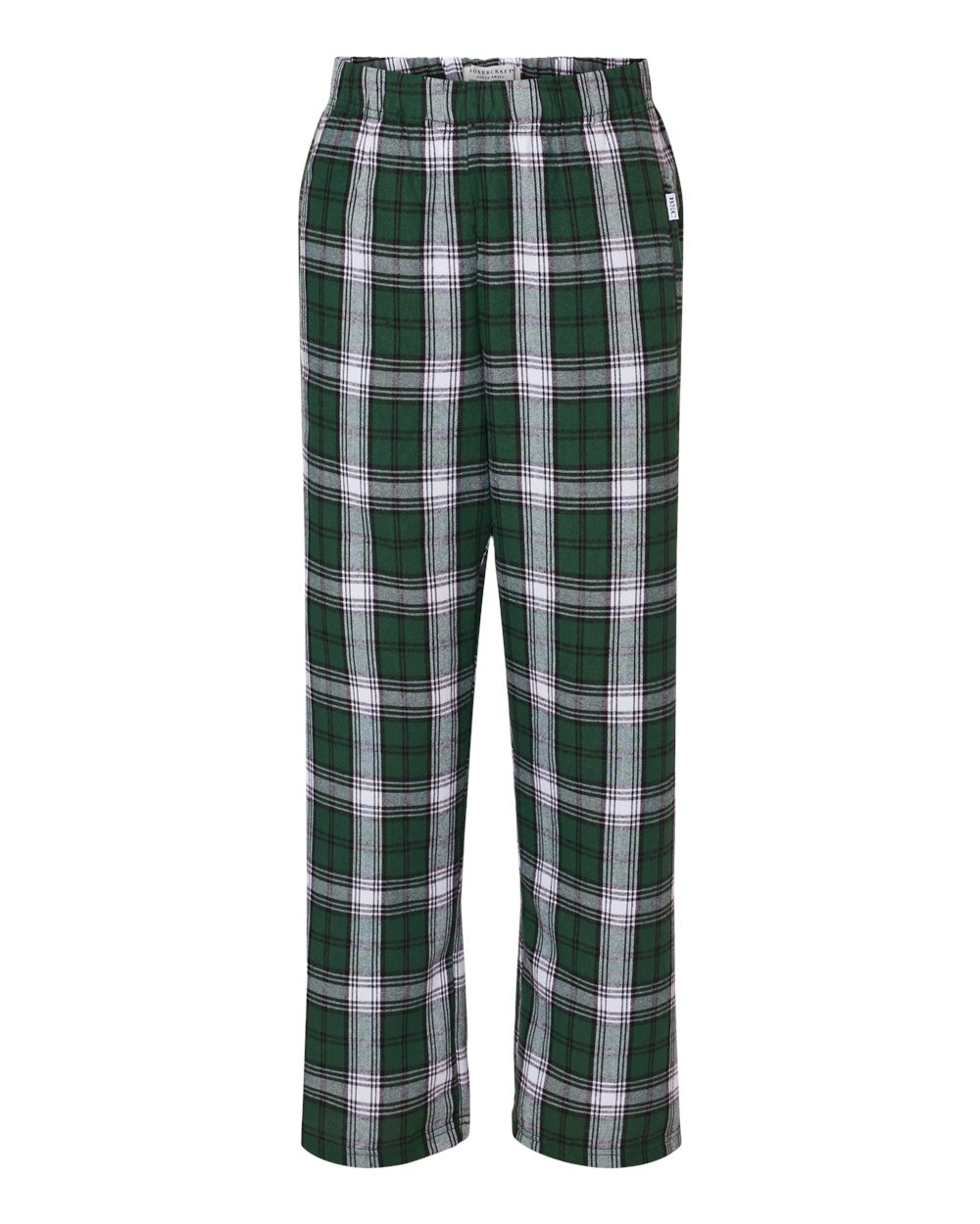 Youth Flannel Pants - Front - B20603923 - Green/ White Plaid