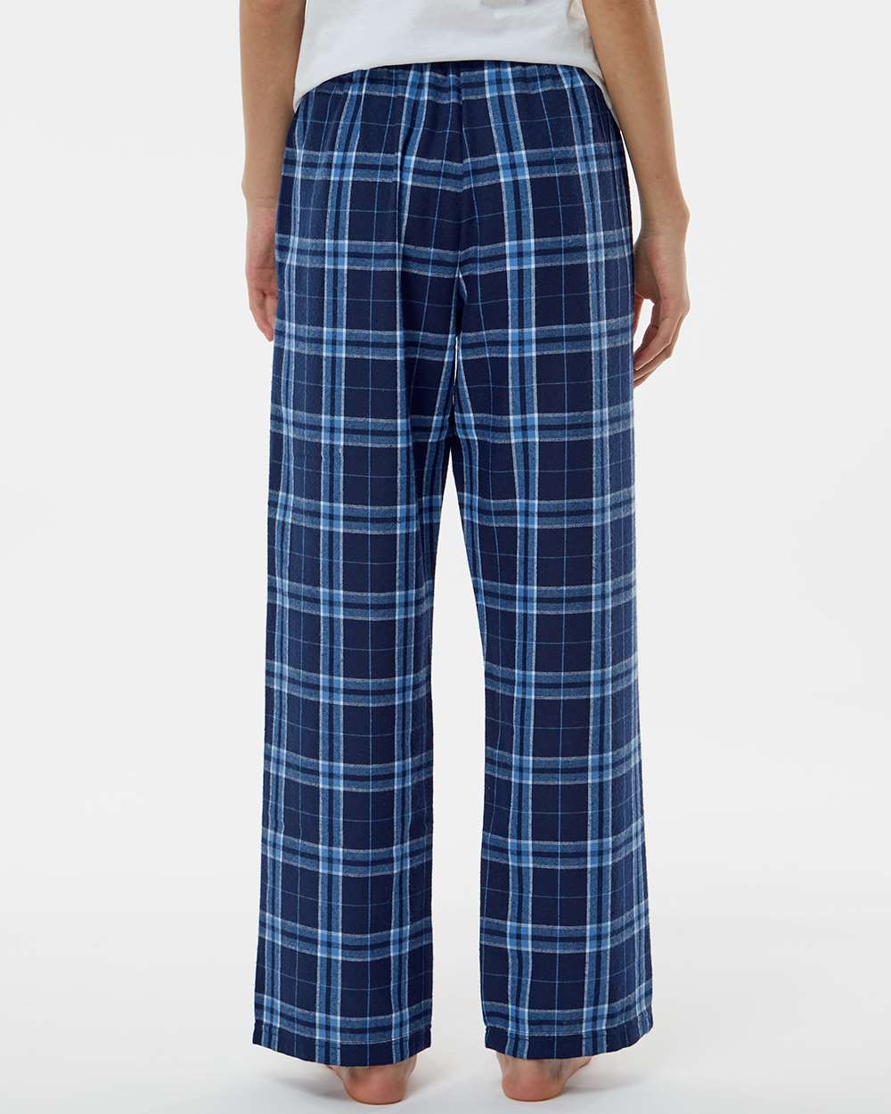 Youth Flannel Pants - OnModelBack - B20603133 - Navy/ Columbia Plaid