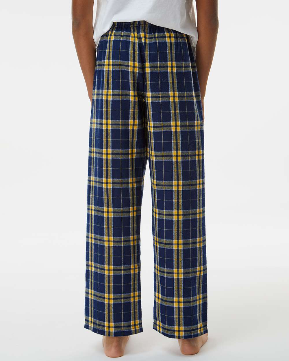 Youth Flannel Pants - OnModelBack - B20603143 - Navy/ Gold