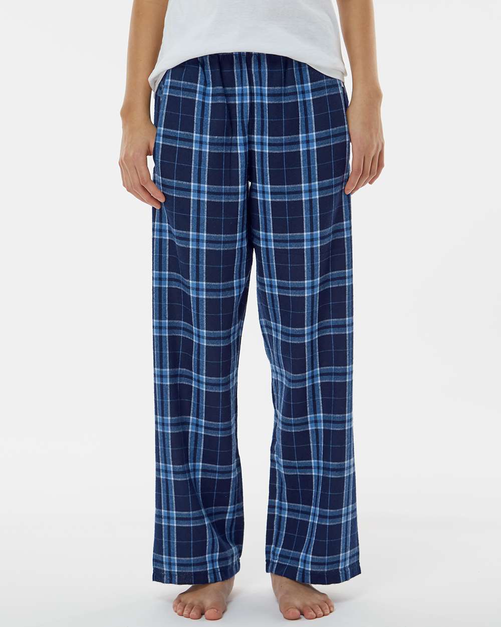 Youth Flannel Pants - OnModelFront - B20603133 - Navy/ Columbia Plaid
