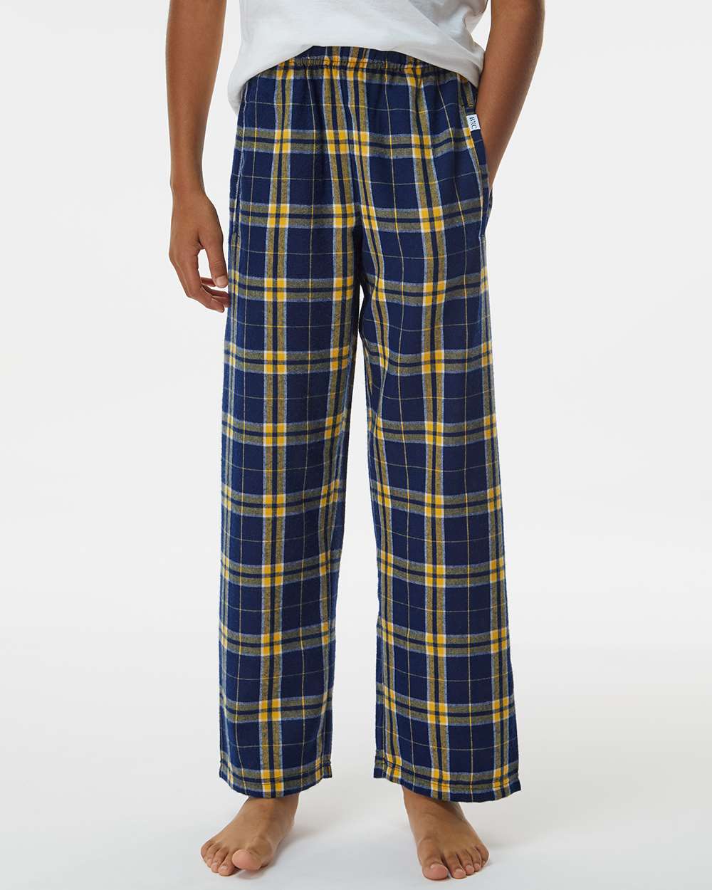 Youth Flannel Pants - OnModelFront - B20603143 - Navy/ Gold