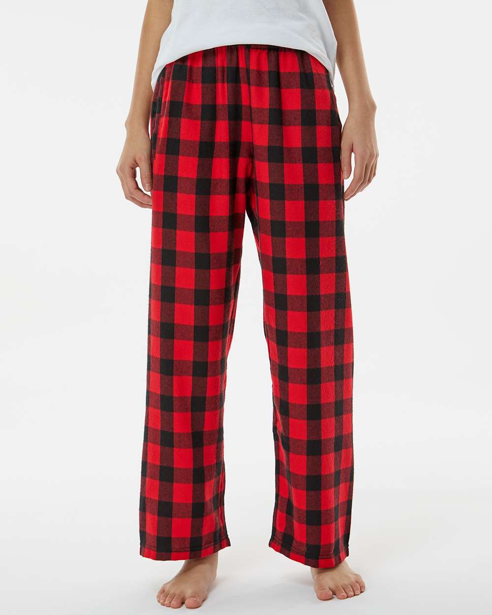 Youth Flannel Pants - OnModelFront - B20603183 - Red/ Black Buffalo